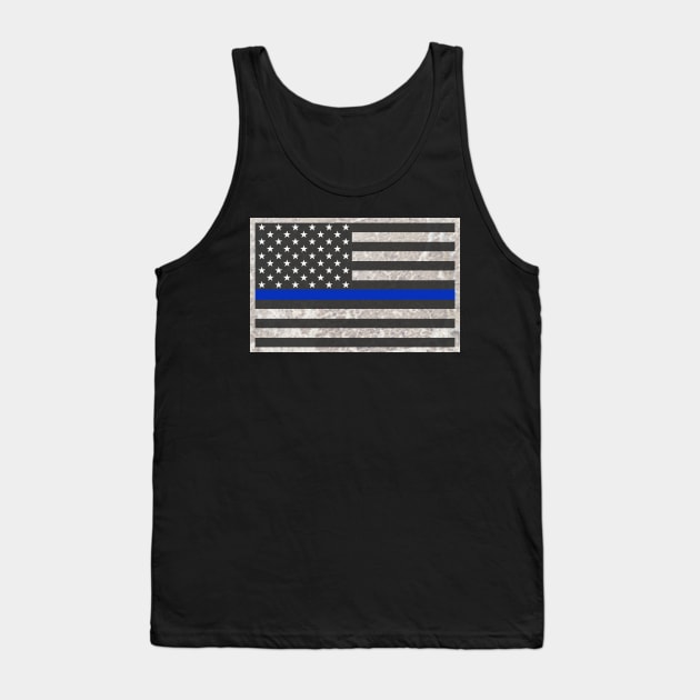 Walk the Thin Blue Line, Flag with Punisher Skull Tank Top by 3QuartersToday